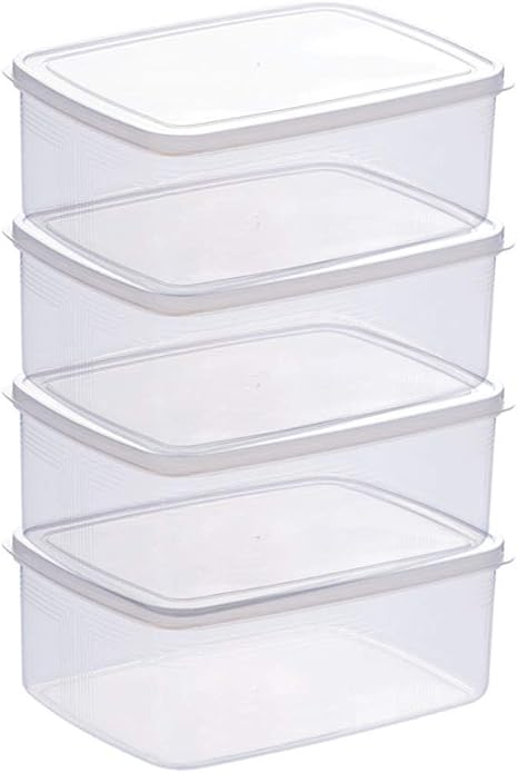 Amazon ソフトカバー透明収納ボックス 大型密閉ボックス家庭用冷蔵庫収納ボックスフードボックス 透明 4 Y T 保存容器 キャニスター オンライン通販