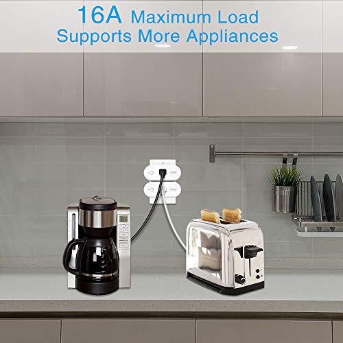Smart Plug,Gosund 16A Smart Outlet Works with Alexa, Google Home, IFTTT for Voice Control,No Hub Required,Wi-Fi Remote Control Your Smart Socket with Schedule from Anywhere,ETL and FCC Listed(2Packs)