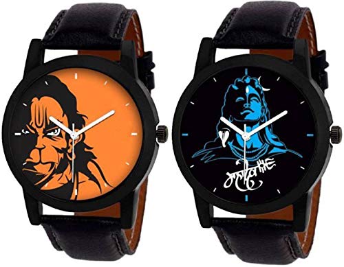 Briota Blue & Black Color Dial Stylish Watches for Boys & Men (Pack of 2 God-BR-82)