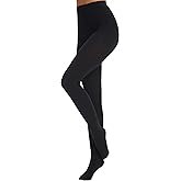 Pularlegs Women's Opaque Fleece Lined Tights-100D Soft Microfiber Warm Pantyhose, Ladies Solid Color Thick Tights for Winter