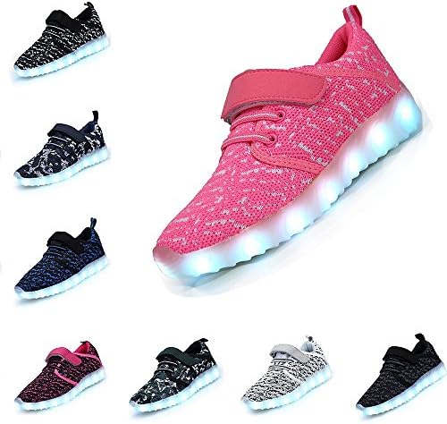 SMOEYAKIO Breathable LED Light Up Shoes Flashing Sneakers for Kids Boys Girls