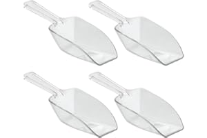 INTERDESIGN iDesign Large Plastic Scoop Measuring Cups – Set of 4, Pet Food, Coffee Grounds, Versatile Scoop, 2.25" x 1.25" x 6.5", 1/3 Cup, Clear