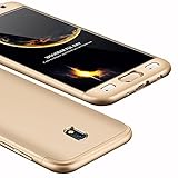 Galaxy J5 Pro Case, Ranyi [Full Body 3 in 1] [Slim & Thin Fit Tightly] [360 Degree Protection] Hybrid Bumper 3 in 1 Hard Case for Samsung Galaxy J5 Pro International Version (2017), gold