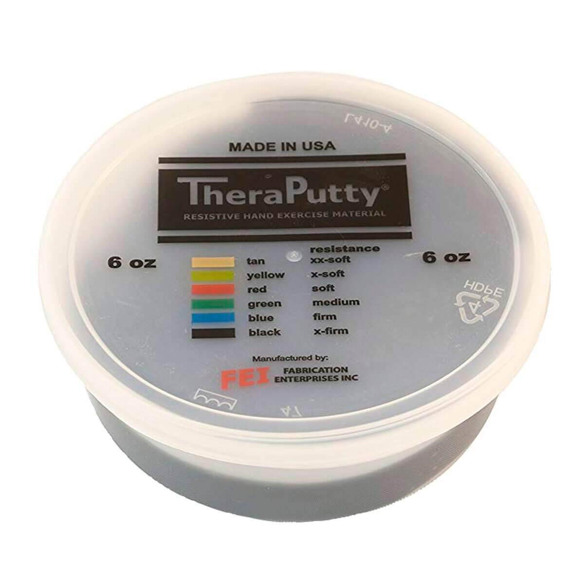 CanDo TheraPutty Antimicrobial - Therapeutic modelling clay - 6 oz - black (very strong)