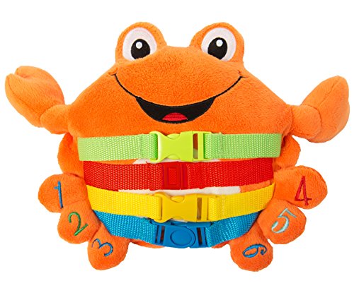 BUCKLE TOY "Barney" Crab - Toddler Early Learning Basic Life Skills Children's Plush Travel Activity
