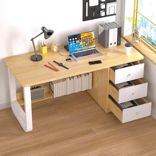 Escritorio de Oficina Minimalista,Escritorio para Computadora con 3 Cajones y Estante,Escritorio de 50CM de Ancho,Escritorio de Estudio para Oficina en Casa,Estación de Trabajo 120*50*72cm