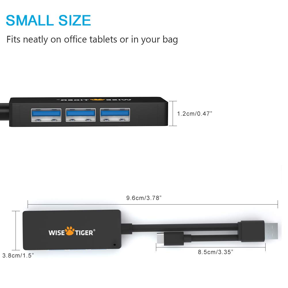 USB 3.0 Hub & USB C Hub with SD & TF Card Reader, 3-Ports USB Hub for iMac PC Laptop Mouse Keyboard Printer Android Tablet Phones with OTG Function