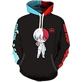 CHLOBLOM Adult Deku Hoodies Cosplay Costume Shoto Novelty Pullover Sweatshirt