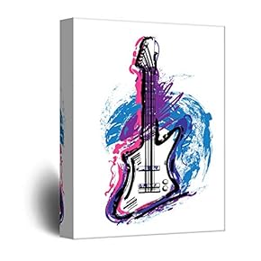 Canvas Wall Art Rock & Roll Theme Print Gallery Wrap Modern Home Decoration Ready to Hang - 12x18 inches