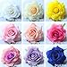PARTY JOY Artificial Silk Rose Flower Heads Fabric Floral DIY For Wedding Home Flower Wall Decor,Pack of 10 (Milk white)