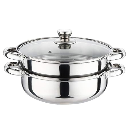 Bandeja de Vapor de Alimentos de 2 Niveles de Acero Inoxidable con ...