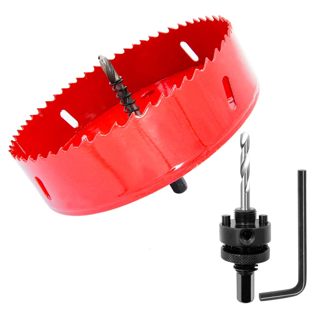 145mm Hole Saw, Drill Bit, LAIWEI A2 Hole Saw Heavy Duty Arbor Hole Cutter for Drilling Wood, Thin Sheet Metal, Aluminum Profile, PVC and Other Materials, Electric Drill Tool — image 1