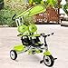 Baby Stroller Tricycle Toy Bike Baby Toddler Ride Green Twins Kids Child Push Toy Outdoor Trike MD Group