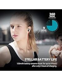 dodocool   Auriculares bluetooth inalámbrico, magnético y auriculares in ear 4.1 Auriculares estéreo deportes auriculares con apt X HD MIC, CVC 6.0 cancelación de ruido
