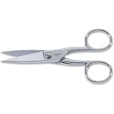 Gingher 5" Knife Edge Craft &amp; Sewing Scissors for Heavy-Duty Fabric | Cut Through Thick Materials like Leather or Multiple Layers, Hand-Finished Forged Steel Blades, Protective Sheath