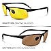 BLUPOND KNIGHT VISOR Set of 2 - Driving Glasses Anti-Glare HD Vision - Yellow Lens Night Driving Glasses Plus Copper Daytime Driving Sunglasses for Hunting, Fishing, Cycling, PLUS CAR CLIP HOLDER