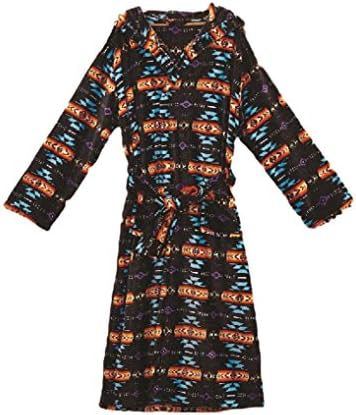 SVI Inc Southwest Blanket Pattern Robe Hooded Plush Womens Large (Black)