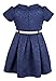 Lilax Little Girls' Flocked Occasion Dress with Shimmer Belt