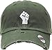 KBSV-046 OLV Black History Month Fist Black Power Fight Vintage Distressed Baseball Cap (One Size, Olive Fist Vintage)
