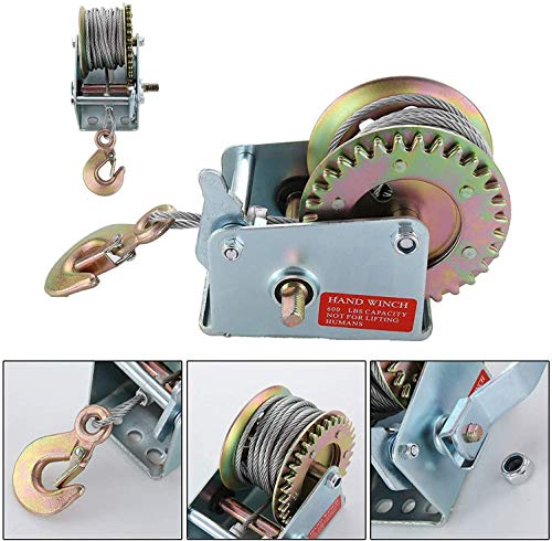 SoB 600lbs Hand Winch Boat Winch - Hand Crank Winch with 8m (26ft) Strap Manual Winches - Two-Way Adjustable Boat Trailer Winch - Corrosion Resistant Towing Winches - Image 5