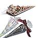 Pack of 200, The Elixir Party Polypropylene Crystal Clear Cellophane Cone Shaped Treat & Favor Bags, 6 x 12 inch
