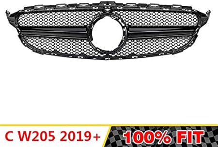 Amazon フロントグリルのための適切な C クラス W5 C63 Amg グリル 15 18 19 W5 C180 C0 C2d C250 C300 C450 エンブレムなし Black With Camera19 グリル 車 バイク