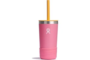 Hydro Flask Kids 12 Oz Tumbler with Lid and Straw for School - Insulated Stainless Steel in Dahlia Pink