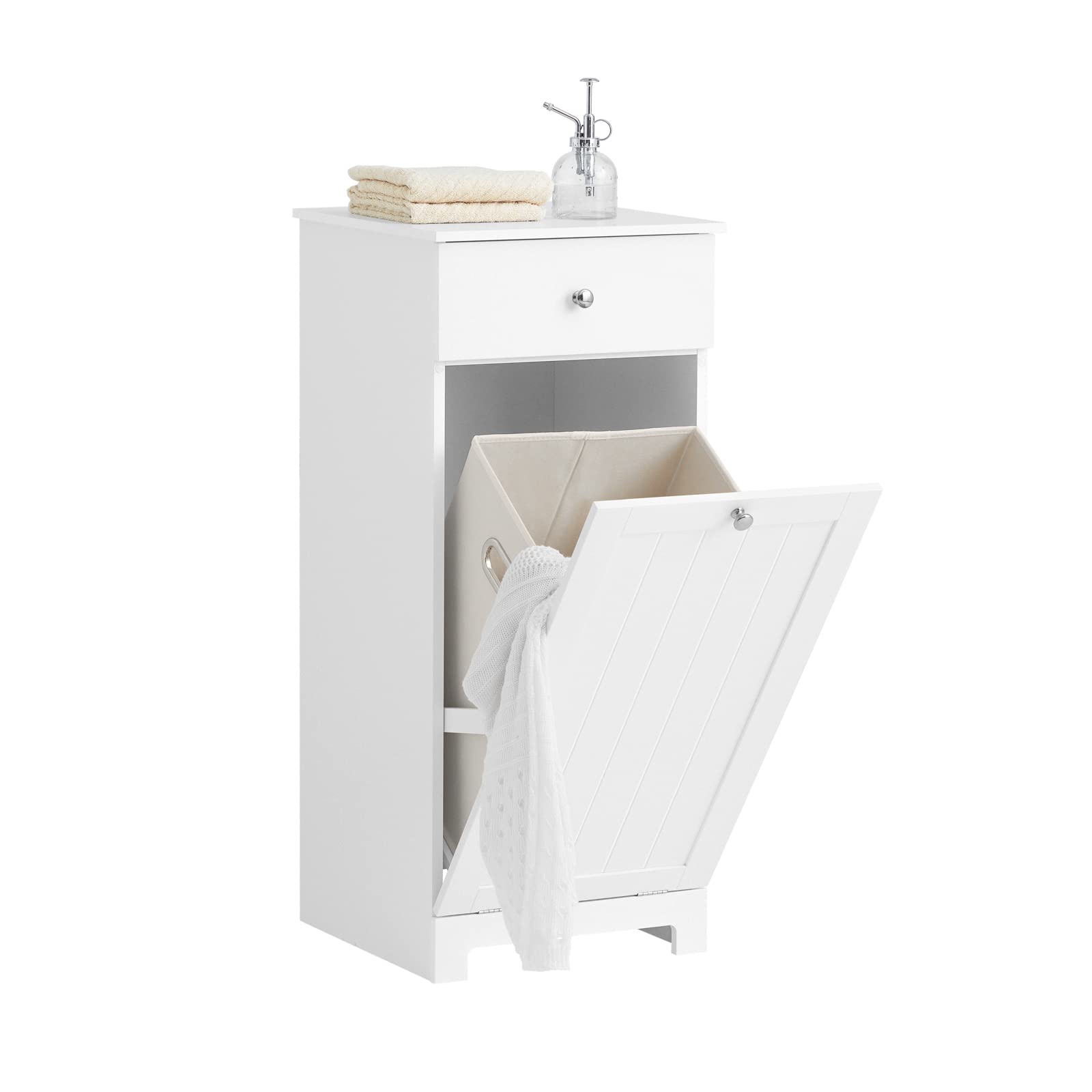 SoBuy Bathroom Laundry Cabinet with Basket, Tilt-Out Laundry Hamper ...