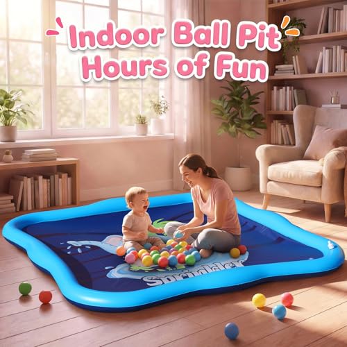 Luxfero Water Jet Mat for Children, 210 cm Reinforced Water Games for Dogs, Adjustable Water Spray Nozzle, Theme Play Mat, Inflatable Children's Water Game for Garden