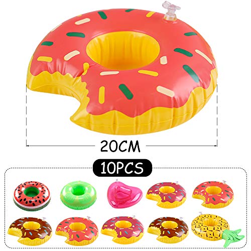 VGOODALL Aufblasbare Getränkehalter, 10 Stück Pool Becherhalter Inflatable Flaschenhalter Dosenhalter Pool Party Deko Badspielzeug