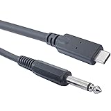 Effintone 24-Bit USB Audio Interface Adapter Cable for Electric Guitar and Bass (Compatible with Mac, Macbook, 1/4" 6.35mm Pl