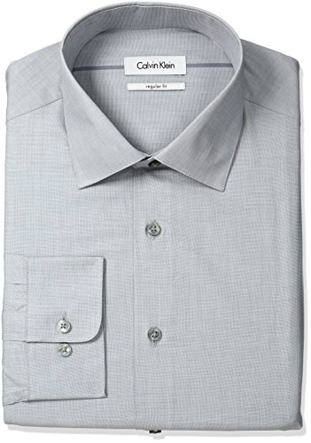 Calvin Klein Solid Regular-Fit Button-Front Dress Shirt