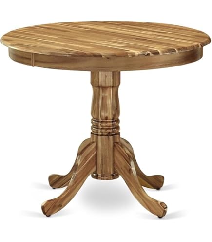 フランス アンティーク Round oak Table テーブル チェア Amazon.com - East West Furniture ANAV3-OAK-W 3 Piece Modern