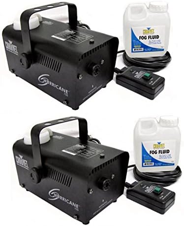 (2) CHAUVET HURRICANE H700 Fog/Smoke Pro Machines w/ Fog Fluid &amp; Remote | H-700