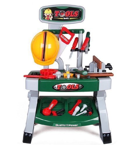 deAO Taller Mecánico con Set de Herramientas De Juguete Mesa de Trabajo