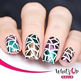 Whats Up Nails - Mosaic Nail Stencils Stickers Vinyls for Nail Art Design (2 Sheets, 24 Stencils Total)
