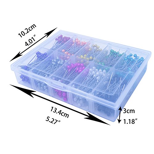 image for Sewing Pins VAPKER 36 mm 1000 Pcs Pearlized Head Quilting Pins Floral 