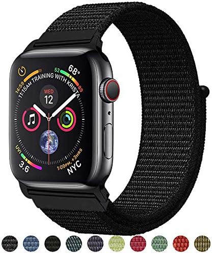 Tces Sport Wristbands Compatible with Apple Watch Band 38mm 42mm 40mm 44mm, Soft Lightweight Breathable Woven Nylon Sport Loop Replacement Strap Compatible with Apple Watch Series 4 3 2 1