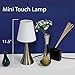 Simple Designs LT2014-WHT-2PK Valencia Brushed Nickel Mini Touch Table Lamps with Fabric Shades, White (Pack of 2)