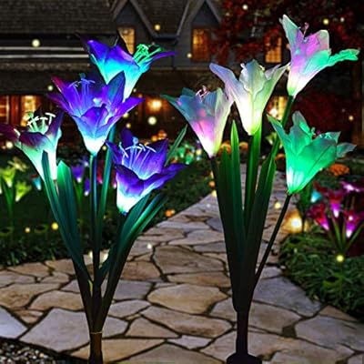 Welight Outdoor Solar Lights Decorative Led Flowers Pack Of 2