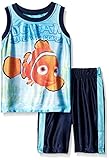 Disney Little Boys' Toddler 2 Piece Nemo Finding Dory Dazzle Muscle Top and Short Set, Blue, 4T