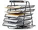 Desk Organizer Paper Tray, 5 Tier Steel Mesh Desktop File Organizer, Office Organizer and Stacking File Holder by Halter, Black