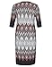 Chicwe Women's Zip V Neck Border Print Plus Size Dress 24, Black&Brick