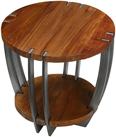 Bare Decor Hudson Metal and Wood End Table