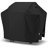 SunPatio Grill Cover 55 Inch, Outdoor Heavy Duty Waterproof Barbecue Gas Cover, UV & Fade Resistant, All Weather Protection Compatible for Weber Charbroil Nexgrill Kenmore Grills and More, Black