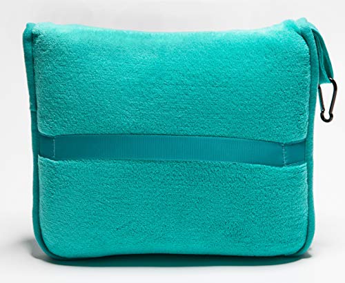BlueHills-Premium-Soft-Travel-Blanket-Pillow-Airplane-Blanket-Packed-in-Soft-Bag-Pillowcase-with-Hand-Luggage-Belt-and-Backpack-Clip-Compact-Pack-Large-Blanket-for-Any-Travel-Teal-Green-T006