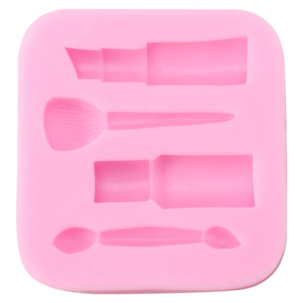 Silicone Molds Creative 3D Lipstick and Makeup Tools Shape Silicone Molds Fondant Cake Mold Cookie Fondant Sugar Clay Soap Makeup Chocolate Molds DIY Decoration Making Tools