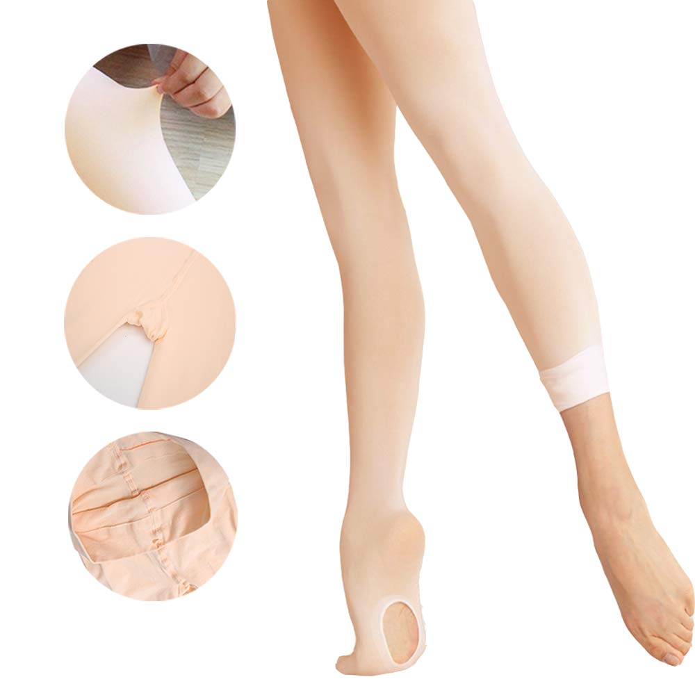 Ballet Tights Ultra Soft Transition Convertible Dance Tights for Girls