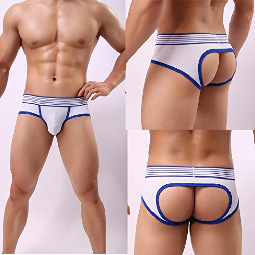 5 PCS Mens Underwear,Leedford Hollow Out Low-Rise Bulge Pouch Soft Brief Underpants (M, multicolored)