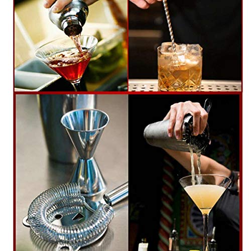 NXYJD 10 stücke Edelstahl Cocktail Shaker Set Barware Kit mit quadratischem Holz Rack für Barkeeper Getränk Partybar… – Bild 5